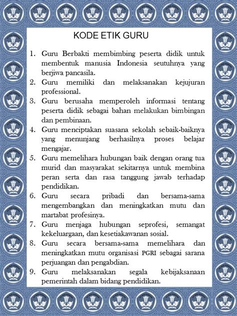 kode etik guru indonesia pdf